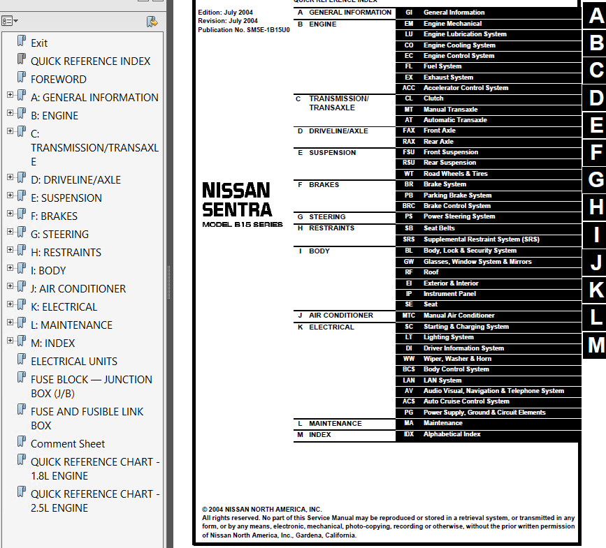 2004 Nissan Sentra Repair Manual Download